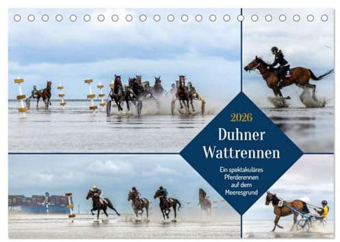 Duhner Wattrennen (Tischkalender 2026 DIN A5 quer), CALVENDO Monatskalender: Spektakuläres Pferderennen auf dem Meeresgrund (CALVENDO Sport)