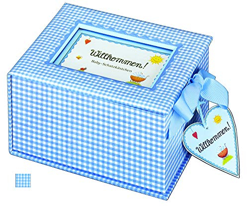 Baby-Schatzkästchen Willkommen! (hellblau)