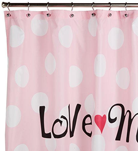 Disney Duschvorhang mit Mickey Maus und Minnie Maus, 177,8 x 182,9 cm, aus Stoff, Minnie Pink, Shower Curtain