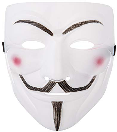 Ultra 1 Weiß Erwachsene Guy Fawkes Maske Hacker Anonymous Halloween Verkleidung Erwachsene Kinder Kostüm Spielen Anon Maske Verkleidung Erwachsene Kinder Gesichtsmaske Kostüm Party Requisiten