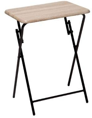 PEGANE Table TV Pliante en Bois, Pieds en métal Gris