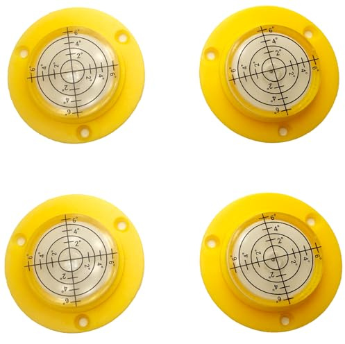 50 mm hohe Genauigkeit, Bullseye-Wasserwaage, Wasserwaage, Wohnmobil-Wasserwaage, Werkzeug mit Befestigungsloch, 4 Stück