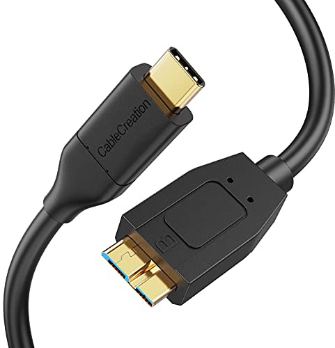 CableCreation Câble USB Type C vers Micro USB 3.1(Gen2/10Gbps), Câble USB C pour Disque Dur Externe, Compatible avec MacBook(Pro), Dell XPS, Pixel, Huawei, OnePlus, Samsung etc, 1.2M/4pieds, Noir