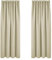 Deconovo Gardinen Dicke Verdunkelungsvorhang Kräuselband Wohnzimmer Vorhang Kälteschutz, 175x140cm(HöhexBreite), Beige, 2er Set