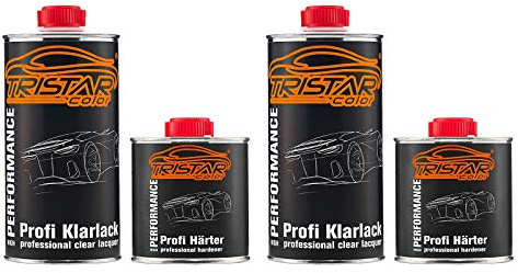 TRISTARcolor 2K Klarlack hochglänzend Dose 1,5 Liter Autolack HS + Härter | extrem belastbar, abriebfest, wetterfest, lichtecht, UV-beständig, glatte Oberfläche, Made in Germany