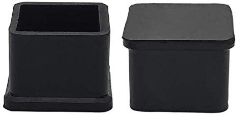 Flyshop Lot de 8 Embouts de Pieds de Chaise carrés en Caoutchouc antidérapant pour protéger Le Sol des Meubles et des Tables 30 x 30 mm (3,0 x 3,0 cm), 1-3/16 inches x 1-3/16 inches, Noir