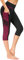 Flatik Damen Netzoberfläche Sport Gym Yoga Laufen Fitness Leggings Hose, Schwarz Rot(3/4 Capri), L