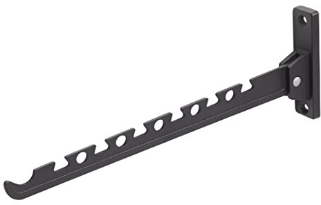 Metafranc Kleiderlüfter schwarz - 330 x 28 mm - 20 kg Tragkraft - Stabiles Material - Platzsparende Klappfunktion / Kleiderstange / Wandhaken / Klapphaken / Aufhängevorrichtung