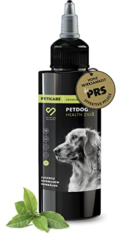 Peticare Anti-Parasiten Mittel für Hunde-Ohren | Gegen Ohrmilben Räude Pilze | lindert Juckreiz & fördert Regenerationsprozess | einzigartiges PRS® System für Lange Wirkung - petDog Health 2108