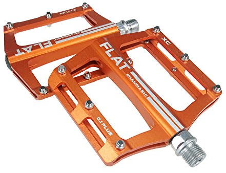 FrontStep Aluminium Anti-Rutschpedale Leicht Fahrrad Pedale Für MTB/Mountainbike Pedal/BMX Pedal Mit Cr-Mo Stahlspindel FrontStep (Orange)
