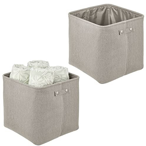 mDesign Badezimmer-Aufbewahrungskorb, beschichtete Innenseite Pack of 2 hellgrau