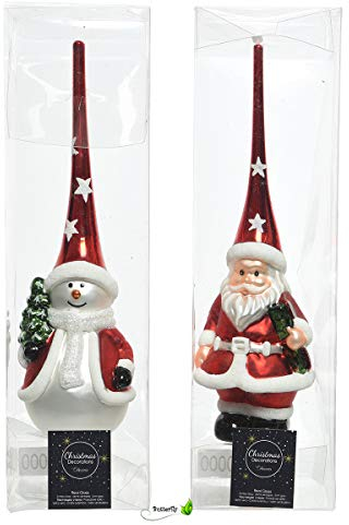Addobbo Albero Natale Puntale Pupazzo di Neve Babbo Natale 29cm selezione cartoleria varzi dal 1956