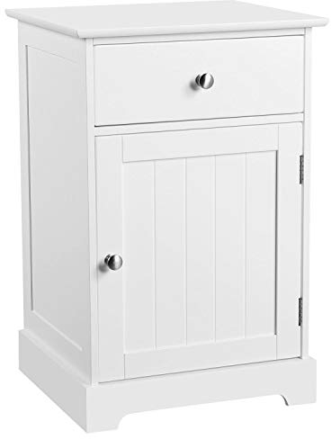Yaheetech Nachtschrank Kommode Boxspringbett Nachttisch Nachtkommode mit Stauraum 40 x 35 x 60 cm Schlafzimmer Weiß