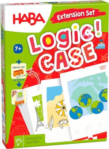 HABA Logic! CASE Extension Set Urlaub & Reisen, Logikspiel für Kinder ab 7 Jahren, Rätselspiel. Reisespiel, Spiel für 1 Spieler