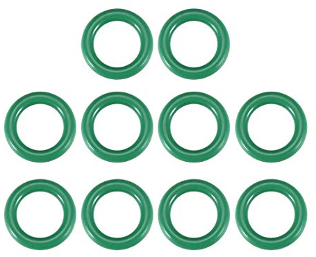 sourcing map Fluorkautschuk-O-Ringe, 11 mm AD 7 mm ID 2 mm Breite FKM-Dichtung für Maschineninstallationen, Grün, Packung mit 10