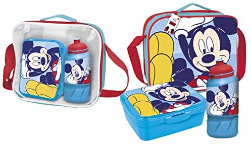 Cerdá Unisex - Bambini Portamerienda Con Accesorios Mickey Pranzo al sacco con accessori di Topolino Not Applicable, Multicolore, 23.0 x 15.5 x 8.0 cm