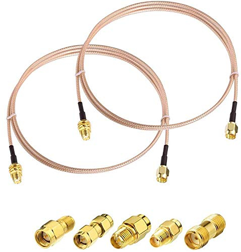 Superbat SMA Stecker auf SMA Buchse RF Koaxial Koaxialkabel 15cm + 5 teiliges RF Koaxial Adapter Kit, SMA Kabel + SMA auf SMA/RPSMA Adapter Kit für WiFi/Amateurfunk/GPS/3G 4G LTE Antenne, LNA usw