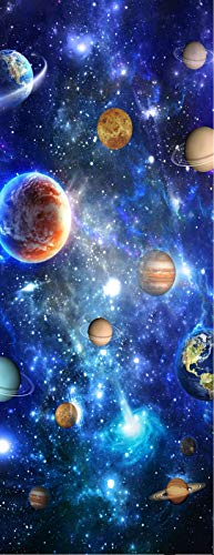 A.Monamour Türtapete Selbstklebend Türfolie Türposter 3D Planeten Sterne Galaxien Nebel Im Weltraum Astronomie Thema Vinyl Folie Türdeko Tapete Wandbild Türaufkleber Türtattoo 90 x 200 cm