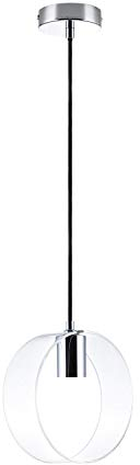 Paco Home Deckenlampe Pendelleuchte Lampe Wohnzimmer Glas Retro Design E27, Leuchtmittel: ohne Leuchtmittel, Farbe: Transparent-Chrom