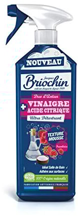 JACQUES BRIOCHIN - Mousse Détartrante au Vinaigre - Idéal Salle de Bain - Texture Mousse : Formule qui Adhère aux Surfaces - Ecocert - Flacon Recyclable - Fabrication Française - Pulvérisateur 750ml