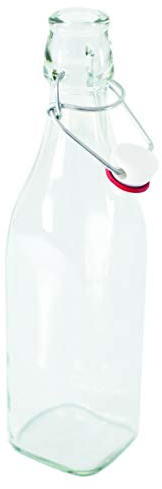 Bormioli Rocco Drahtbügelflaschen Swing Bott 500 ml (12 Stück, inkl. Gummiringe, Saftflaschen, Flaschen für Liköre/Schnaps) 58305, Glas