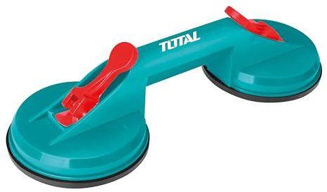 TOTAL - Ventosa Doppia per Vetro | Diametro per tazza 115 mm | Aspirazione massima di 50 Kg | Per Sollevare o Spostare Vetri e Cristalli di Grandi Dimensioni | Realizzato in ABS