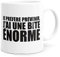 Mug Humour Bite Enorme Tasse Message drôle Coquin. Idée Cadeau Original pour Amis Couple Collègue Frère Pote Homme Amoureux pour Anniversaire Noël. Dino Mugs le Sourire dès le Réveil.
