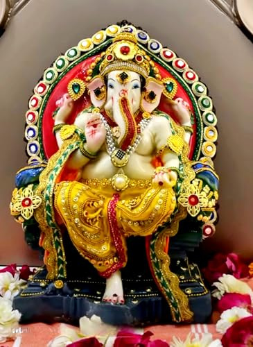 eSplanade Resin Ganesh Ganesha Ganpati Murti Idol Statue Sculpture | Pooja Idols | Home Decor (344 CJ)