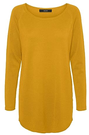 VERO MODA Damen Vmnellie Glory Long Blouse Ga Noos Pullover, Golden Yellow, M EU