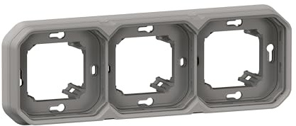LEGRAND, Plexo New Feuchtraum-Unterputz-Tragrahmen, 3-fach, horizontal und vertikal, Farbe: Grau, 069687L