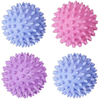 Bienstylife Wiederverwendbare Wäschetrocknerbälle – umweltfreundliche Weichspüler-Alternativen zum Erweichen und Flusen von Wäschefalten (Set mit 4 zufälligen Farben)