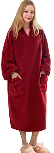 Adigaber Felpa Coperta Oversize Lungo Taglia Unica Felpe di Pile con Ampia Tasca Frontale e Cappuccio Unisex Caldo Divertente Felpone Donna