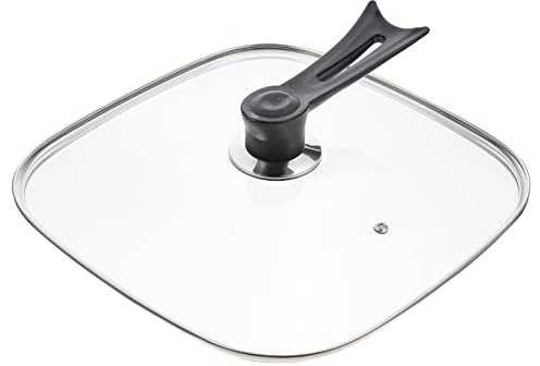 UPKOCH Quadratischer Glasdeckel Ersatz-Gusseisen- Pfannendeckel Universal-Topfdeckel Pfannenabdeckung Dampfabdeckung Kochgeschirrdeckel mit Griff für Die Küche Pfannendeckel Eckig