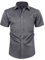 siliteelon Herren Grau Baumwollhemd Herbst Sommer Männer Formal Shirt Kurzarm Regular Fit Casual Shirts.Mittel