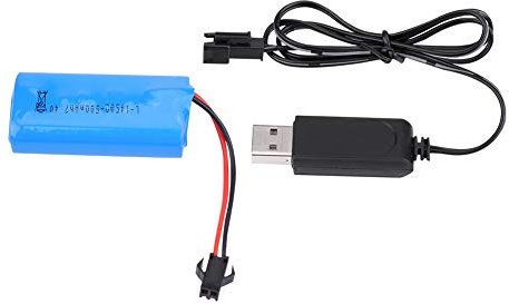 KIMISS Upgraded Rechargeable Battery, 7.4v 500mAh With USB Cable for Lithium Ion 7.4v WPL Crawler Military RC Car