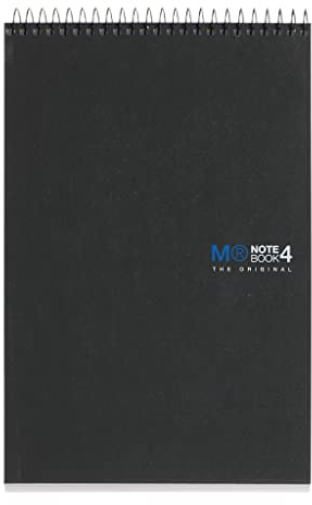 Miquelrius - Notizbuch The Original Graphite, Reporter, 4 Farbstreifen, A5, 120 5 mm Rasterblätter, 70 g Papier, 2 Löcher, kompakter Kartoneinband, Farbe Graphit