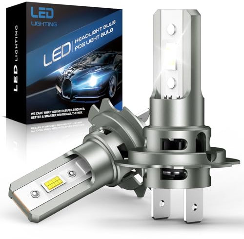 SHINYY H7 LED Headlight Bulbs 22000LM, [2025 Improved] 6500K White 12V LED H7 Headlight Bulb with Cooling Fan Car High Beam or Low Beam Lights, Plug and Play, 2PCS