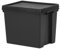 24L Wham Bam 100% Recycled Heavy Duty Super Strong Impact Resistant Black Re-Usable 24 Litre Storage Box with Lid, Stackable and nestable Plastic storage containers and Organiser
