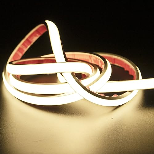 pcning Super Bright LED COB Strip 5M 230V Selbstklebend mit Stecker, 5 Meter LED Streifen 220V Aussen Wasserdicht IP67 4000K Weiss (weiss, 5)