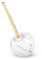 Saddet1714 Modern Toilet Brush - Gold, Metal & Plastic Bristles - Toilet Brush with Holder - Ceramic Bowl Design - 5x6.3x12.6 Inches