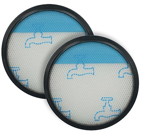 vhbw 2x Micro-filtre hygiénique compatible avec Rowenta Swift Power Cyclonic RO2917, RO2917EA, RO2932 aspirateur - Filtre à air blanc/bleu clair