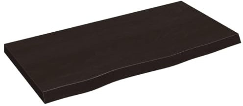 vidaXL Waschtischplatte, Multifunktional Arbeitsplatte mit Naturkante, Waschtischkonsole Tischplatte für Badezimmer, Holzplatte Platte, Dunkelbraun 80x40x(2-4) cm Massivholz Behandelt