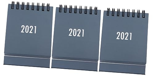 STOBOK 3 Stück 2021 Kalender 2021 Kalender 2020-2021 Staffelei Kalender Einfarbiger Kalender Wandkalender Staffelei-tischkalender Kraft Tischplaner Monatlich Arbeit Esstisch Spule Papier