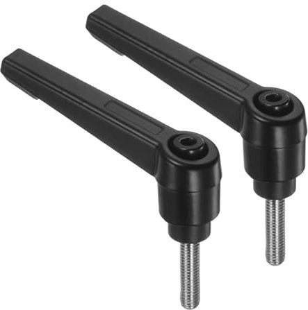 QUARKZMAN 2 Stück Klemmhebel Griff M5 x 20mm Außengewinde Schraube Edelstahl 304 mit Zinklegierung Verstellbare Handgriff Spannhebel für Werkzeugmaschinen Schweißgeräte Druckgeräte, Schwarz