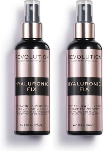 Makeup Revolution, Hyaluronsäure Fixierspray, 100ml (Packung mit 2)