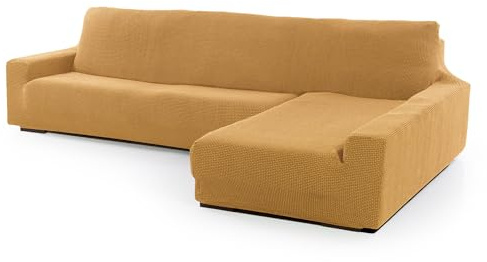 FAVERTI® Super elastischer Bezug für Chaiselongue, langes Eckteil rechts (vorne gesehen) | Modell Novelle | Gelb | Qualitätsschutz aus Jacquard-Gewebe mit Baumwollgefühl