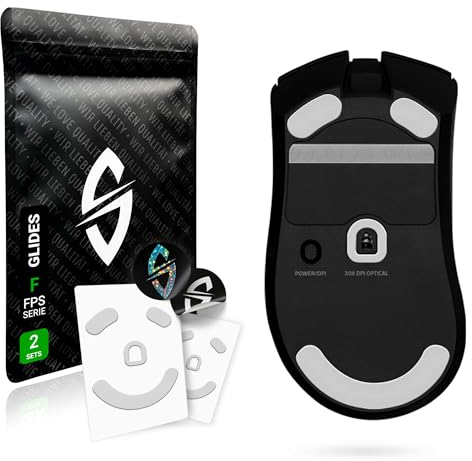 SensoryBoost FPS 2.0 Glides (2er Set) für Razer DeathAdder V3 Pro - Ultra Sanft, Mehr Kontrolle, Self-Polishing, Hochwertig, Langlebig - Ersatz-Mausfüße, Skates - Gaming Maus Upgrade Zubehör