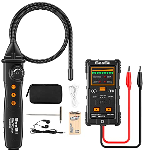 Underground Cable Locator, Seesii UN101 Wire Tracer Detector with Earphone, Telephone Line, Electrical Circuits, Pipelines, Underground Dog Fence Ducts Walls Buried Cables Locator