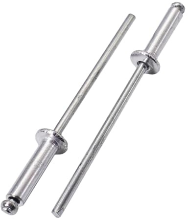 SKIR'CO Lot de 200 rivets aveugles en aluminium 3,0 x 16 mm, mandrin en acier, rivets pop à tête bombée DIN 7337