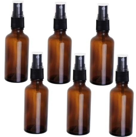 minkissy 6piezas Botellas De Vidrio Pulverizador Unidades Para Aceite Esencial Maquillaje y Almacenamiento